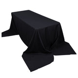 90"x156" Black Polyester Rectangular Tablecloth