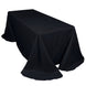 90x132 Black Polyester Round Corner Rectangular Tablecloth