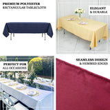 60"x102" Black Seamless Premium Polyester Rectangular Tablecloth - 220GSM