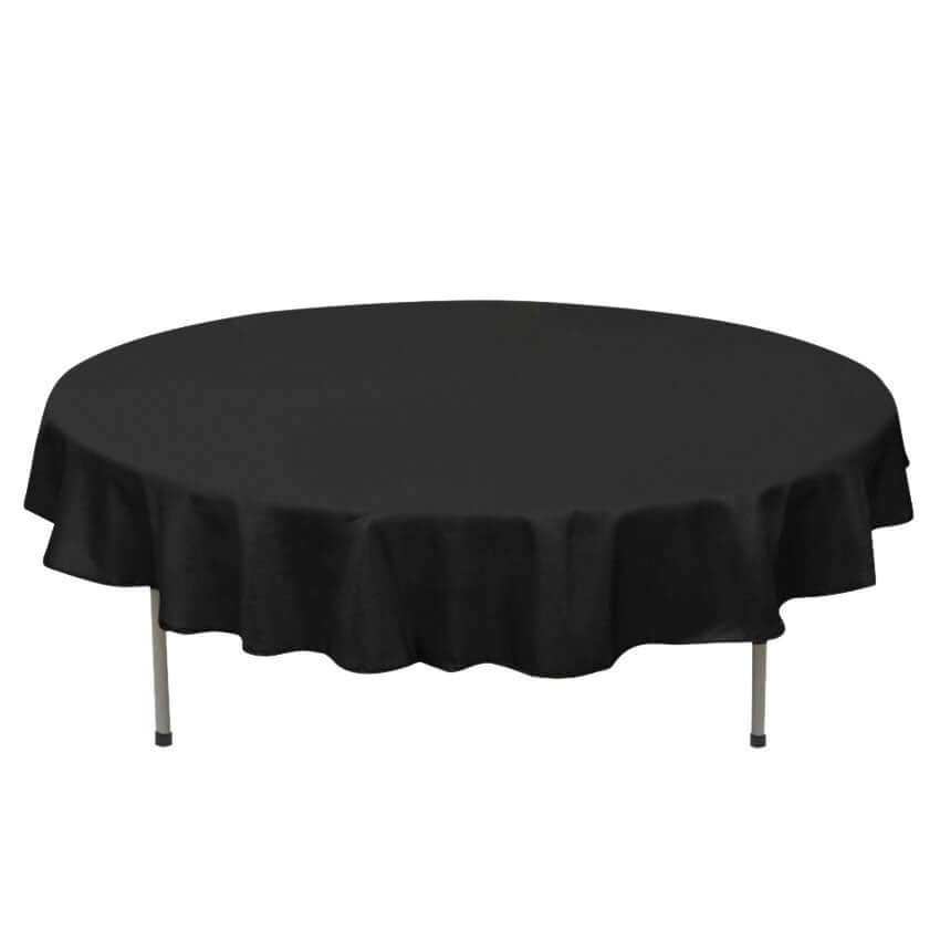 70 In Black Seamless Polyester Tablecloth