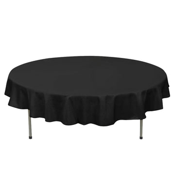 70" Black Seamless Premium Polyester Round Tablecloth - 220GSM
