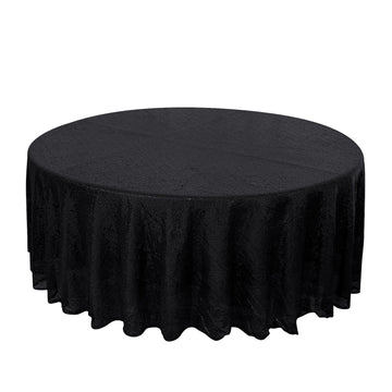 108" Black Seamless Premium Sequin Round Tablecloth