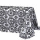 90 inch x132 inch Black Rectangle Flocking Damask Tablecloth