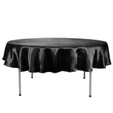 90 inches Black Satin Round Tablecloth
