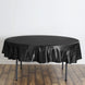 90" Black Seamless Satin Round Tablecloth