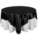 90" x 90" Black Seamless Satin Square Tablecloth Overlay