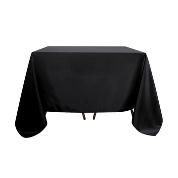 90"x90" Black Seamless Square Polyester Tablecloth