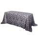 90inch x 156inch Black Sequin Leaf Embroidered Tulle Rectangular Tablecloth