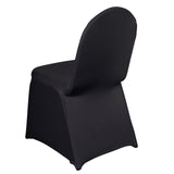 Black Spandex Stretch Fitted Banquet Slip On Chair Cover - 160 GSM
