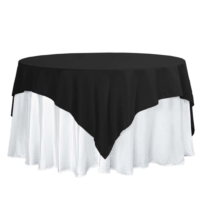 70inch Black Square Polyester Table Overlay