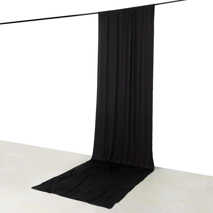 Black 4-Way Stretch Spandex Photography Backdrop Curtain with Rod Pockets, Drapery Panel