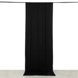 Black 4-Way Stretch Spandex Photography Backdrop Curtain with Rod Pockets, Drapery Panel