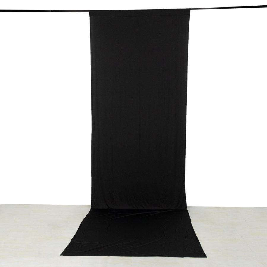 Black 4-Way Stretch Spandex Photography Backdrop Curtain with Rod Pockets, Drapery Panel
