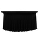 5ft Black Wavy Spandex Fitted Round 1-Piece Tablecloth Table Skirt#whtbkgd
