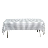 5 Pack Black White Checkered Rectangular Waterproof Plastic Tablecloths, 54x108inch#whtbkgd