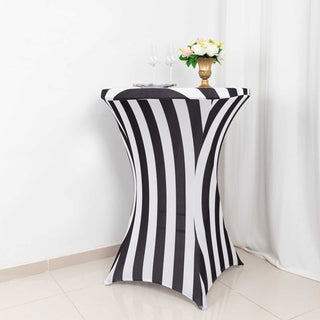 Affordable and Stylish Black and White Striped Table Cover
