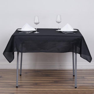 Elevate Your Event with the Black Square Seamless Polyester Tablecloth