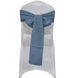5 Pack | Blue Linen Chair Sashes, Slubby Textured Wrinkle Resistant Sashes