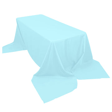 90"x156" Blue Seamless Polyester Rectangular Tablecloth