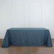 90"x132" Blue Seamless Rectangular Tablecloth, Linen Table Cloth With Slubby Textured, Wrinkle Resistant for 6 Foot Table With Floor-Length Drop