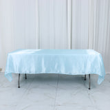 60Inchx102Inch Blue Satin Rectangular Tablecloth