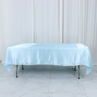 Add Elegance to Your Event with the Blue Satin Tablecloth