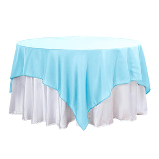 Elevate Your Event Decor with the Blue Polyester Table Overlay