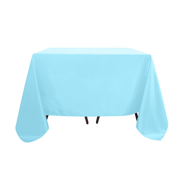 Blue Polyester Square Tablecloth 90"x90"
