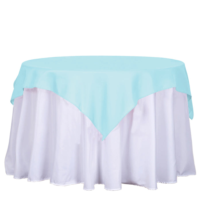 54 inches Blue Square Polyester Table Overlay