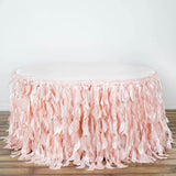 17FT Rose Gold | Blush Curly Willow Taffeta Table Skirt