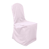 Blush Polyester Banquet Chair Cover, Reusable Stain Resistant Slip On Chair Cover#whtbkgd