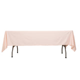 60x102inch Blush Premium Scuba Wrinkle Free Rectangular Tablecloth, Seamless Scuba Polyester