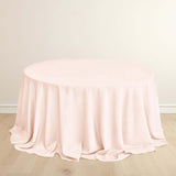 132inch Blush Premium Scuba Wrinkle Free Round Tablecloth, Scuba Polyester Tablecloth