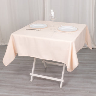Easy to Clean and Maintain, the Blush 54"x54" Premium Polyester Square Table Overlay