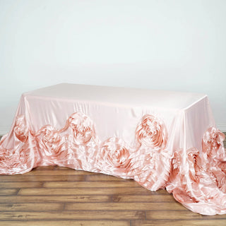 Blush Satin Tablecloth for Elegant Table Settings