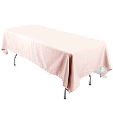 60"x126" Blush Seamless Polyester Rectangular Tablecloth