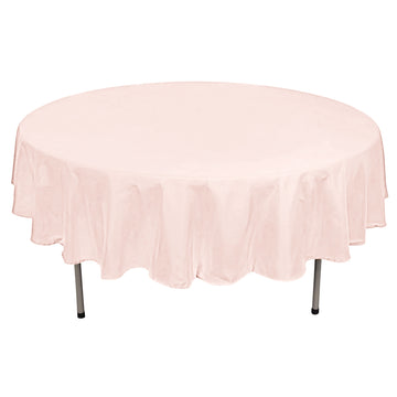 90" Blush Seamless Polyester Round Tablecloth