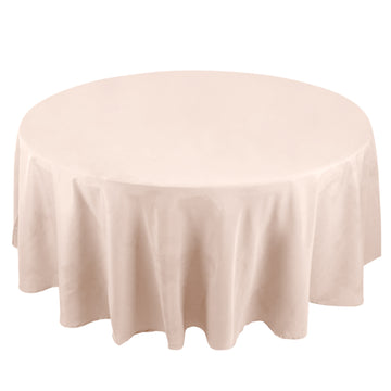 108" Blush Seamless Premium Polyester Round Tablecloth - 220GSM