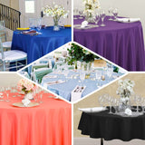 Silver Seamless Premium Polyester Round Tablecloth - 220GSM