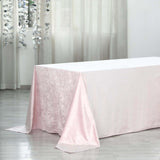 90inch x 156inch Blush/Rose Gold Seamless Premium Velvet Rectangle Tablecloth, Reusable Linen