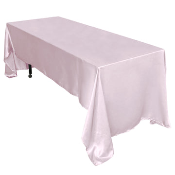 60"x126" Blush Seamless Satin Rectangular Tablecloth