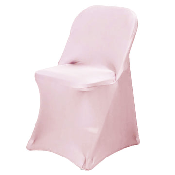 Blush Spandex Stretch Fitted Folding Chair Cover - 160 GSM