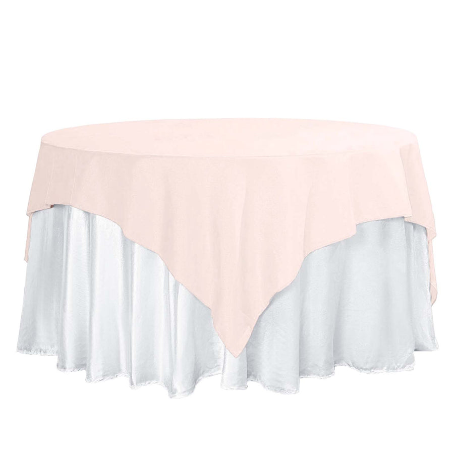 70inch Square Polyester Table Overlay - Rose Gold | Blush