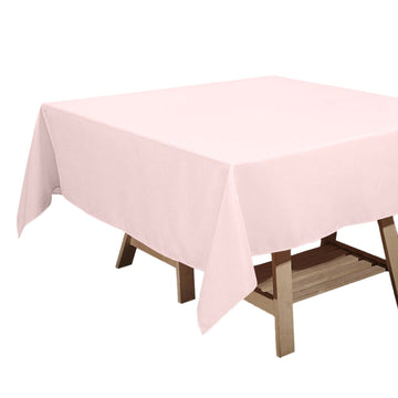 70"x70" Blush Square Seamless Polyester Tablecloth