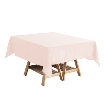 Blush Polyester Square Tablecloth, 54"x54" Table Overlay