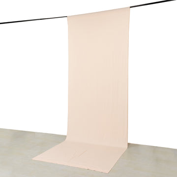 Blush 4-Way Stretch Spandex Backdrop Curtain with Rod Pockets, Wrinkle Resistant Drapery Panel - 5ftx14ft