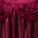 14ft Burgundy Pleated Satin Double Drape Table Skirt#whtbkgd