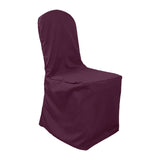 Burgundy Polyester Banquet Chair Cover, Reusable Stain Resistant Slip On Chair Cover#whtbkgd