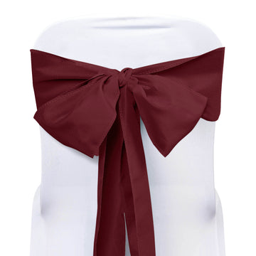 5 Pack 6"x108" Burgundy Polyester Chair Sashes
