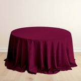 132inch Burgundy Premium Scuba Wrinkle Free Round Tablecloth, Scuba Polyester Tablecloth